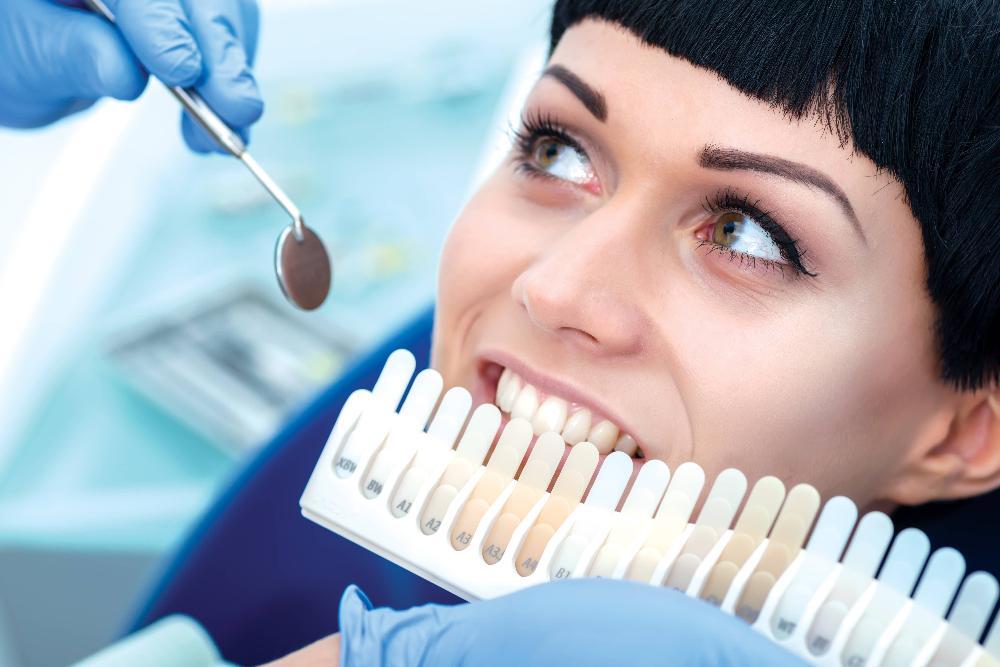 woman getting teeth whitened in etobicoke office