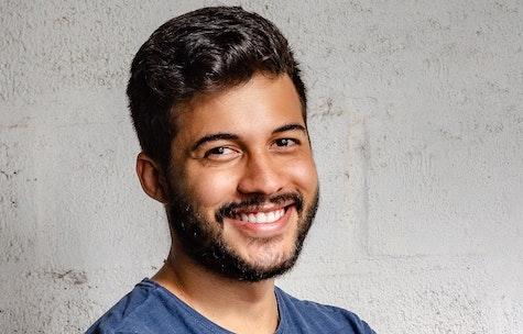 man smiling with straight teeth