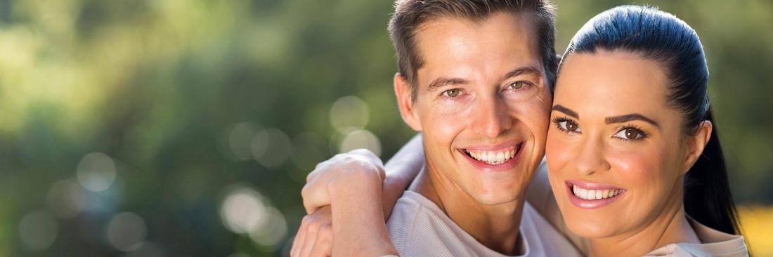 Couple smiling